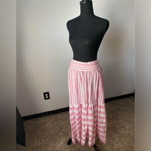 Petal & Pup Pink and White Maxi Skirt